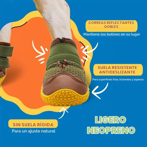Vista 4 de Botas para perros grandes, botas para perros medianos y protectores de patas para suelos de madera dura, botines para perros al aire libre