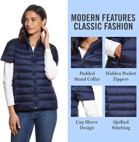 Vista 5 de Martha Stewart - Chaleco inflado de mujer - Chaqueta de plumón para mujer