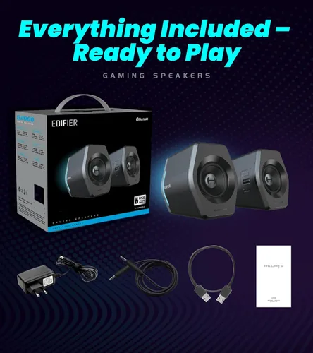 Vista 7 de Edifier G2000 Altavoces RGB para Juegos, 32W de Potencia Máxima, Diseño Compacto para PC/PS4/Escritorio, Bluetooth 5.1, AUX de 3.5mm, Modos