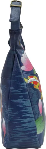 Vista 5 de Anna by Anuschka Womens Original Hand-Painted Genuine Leather Medium Shopper Hobo