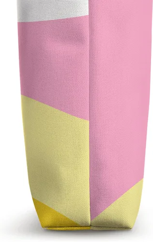 Vista 3 de Bolso tote estético de los años 70 con diseño de rayas onduladas retro arcoíris pastel