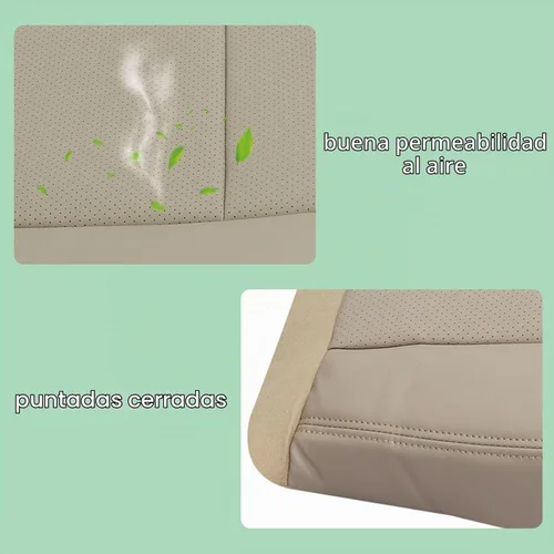Vista 3 de FZJDSD - Funda de asiento de piel de microfibra de repuesto perforada para el lado del conductor o del pasajero, color marrón claro de cachemira