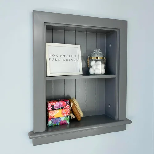 Vista 8 de Aiden - Botiquín de repuesto de pared empotrada de 14 x 18 pulgadas, inserto de gabinete de baño en la pared estante/estantes, fabricado en América
