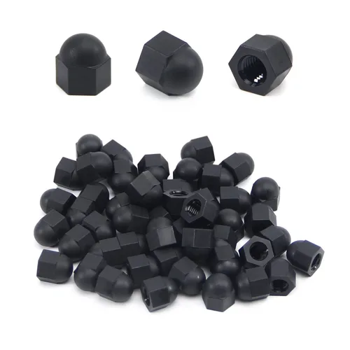 Vista 18 de Tuercas hexagonales de bellota M10, tuercas de cabeza de cúpula de nailon, hexagonales, tuercas decorativas para tornillos, tornillos, tono blanco