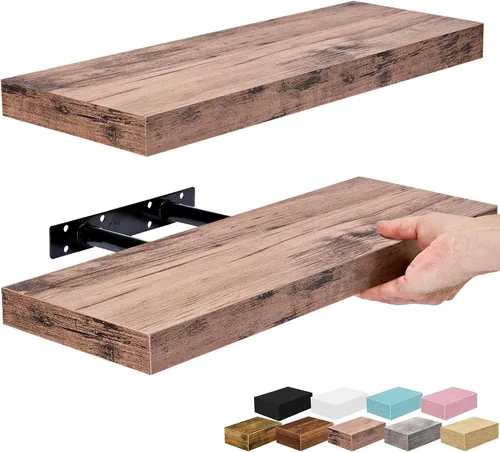 Vista 14 de Sorbus Estantes flotantes para pared, estante flotante de 16 pulgadas para cocina, dormitorio, sala de estar, baño, hogar y decoración de pared