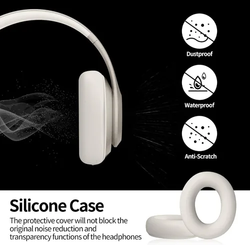 Vista 5 de Funda de silicona compatible con Beats Studio Pro, almohadillas de silicona para los oídos, protector para la diadema, antiarañazos, funda