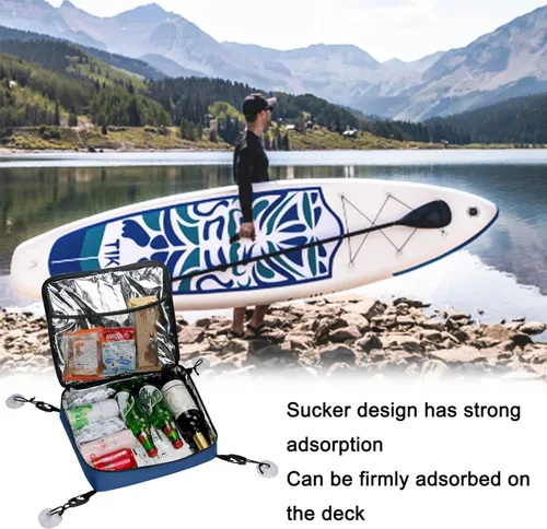 Vista 3 de Surf Sup - Bolsa enfriadora para tabla de remo, bolsillo superior de malla, impermeable, aislada, bolsa de almacenamiento portátil, con cremallera