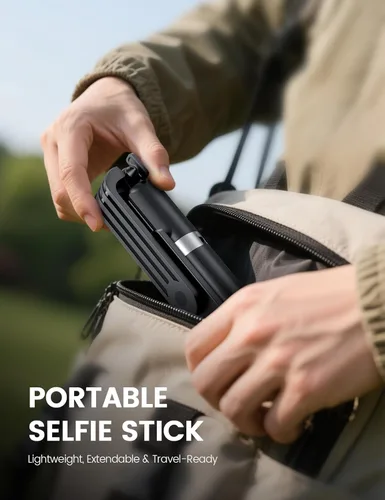 Vista 7 de ANXRE Trípode selfie stick con control remoto, extensible giratorio de 360°, soporte de trípode de teléfono de 41.7 pulgadas para filmación