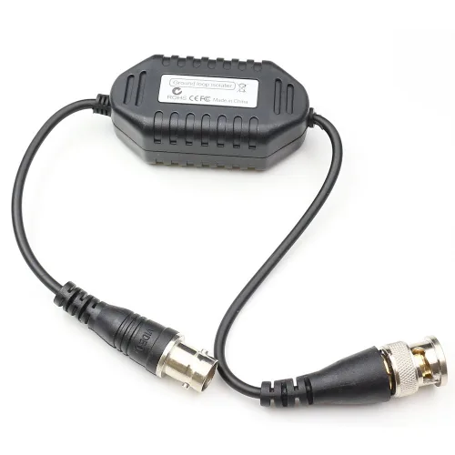 Vista 2 de Aislador de bucle de tierra para cámara de seguridad, BNC macho a hembra coaxial Video Ground Loop Isolator CCTV Balun 1 Pack