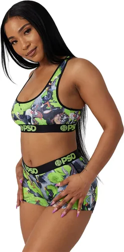 Vista 3 de PSD Looney Tunes - Brasier deportivo para mujer con espalda cruzada con tela de microfibra transpirable