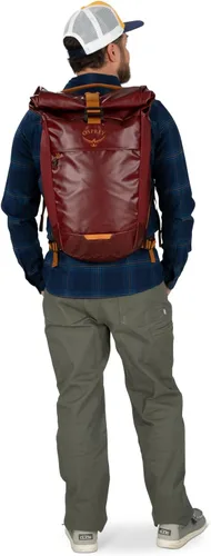 Vista 12 de Osprey Transporter - Mochila para portátil con tapa enrollable, estampado de hojas de palma