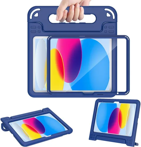 Vista 16 de AVAWO - Funda infantil para iPad de 10.9 pulgadas con protector de pantalla integrado, duradera, a prueba de golpes, ligera, con mango protector