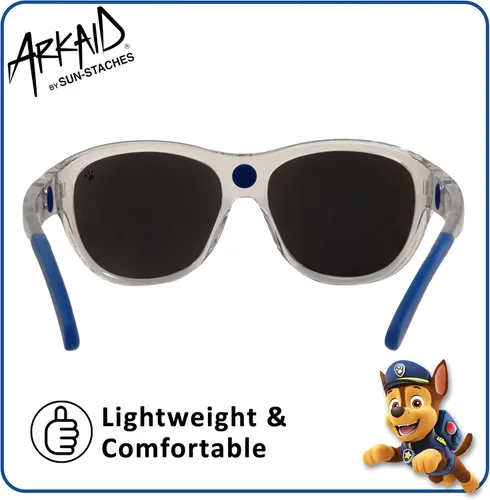 Vista 3 de Sun-Staches Arkaid - Gafas de sol oficiales de Paw Patrol para niños, envoltura deportiva blanca y azul Chase UV 400 Talla única para la mayoría