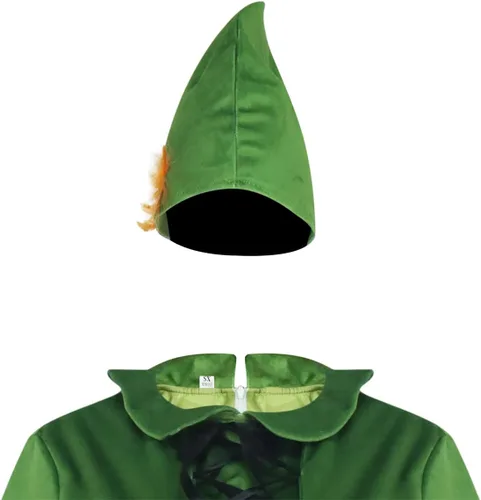 Vista 7 de LILLIWEEN Peter Pan Costume Elf Outfit Halloween Cosplay Suit for Men Women