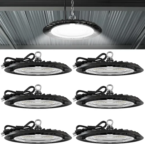 Vista 10 de Sunco UFO LED High Bay Lights, Plug & Play, 150W, 19500LM, 6000K