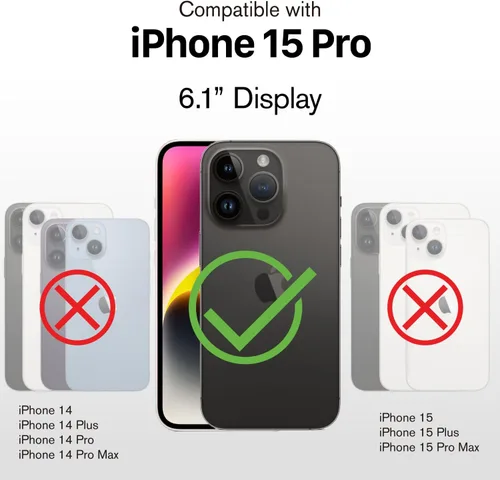 Vista 2 de VENA Protector de pantalla de vidrio templado de privacidad de 2 vías compatible con Apple iPhone 15 Pro (6.1 pulgadas) – 3 paquetes