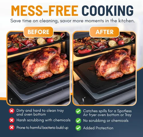 Vista 9 de Revestimientos para horno tostador para la parte inferior del horno (paquete de 2) revestimientos reutilizables antiadherentes resistentes al calor