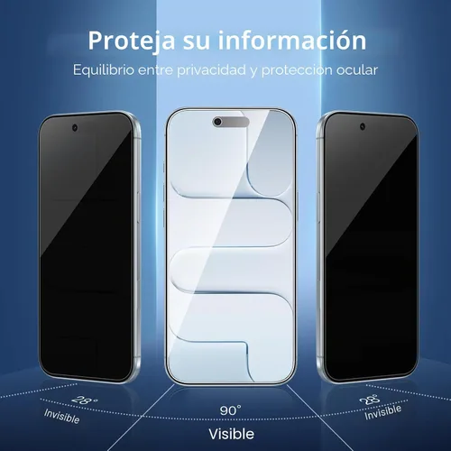 Vista 3 de NEW'C Paquete de 3 protectores de pantalla de privacidad para iPhone Air/iPhone 17 Air (6.5 pulgadas), película de vidrio templado antiespía