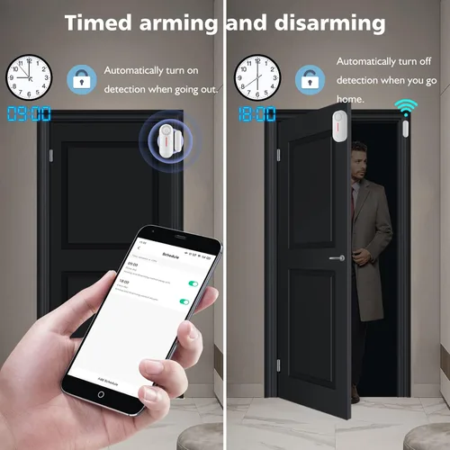 Vista 5 de Sensor de puerta inteligente WiFi, alarma inalámbrica con sensor de ventana de puerta, mini sensor de contacto para seguridad del hogar
