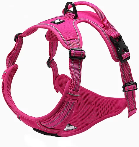 Vista 12 de TRUE LOVE - Arnés de perro ajustable, sin tirones, reflectante, para mascotas con control cómodo y colores brillantes TLH5651 (Negro, XS)