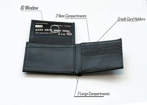 Vista 3 de Rico Industries Carteras grabadas con láser de los Green Bay Packers de la NFL, Negro, Billetera