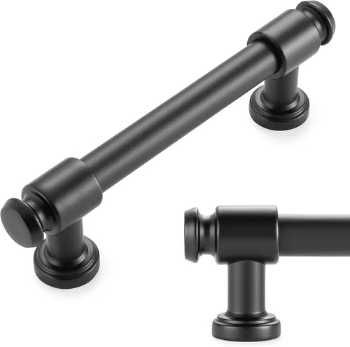 Vista 16 de KOOFIZO Tirador de gabinete con parte superior plana y redonda - Manija de tirador de mueble de latón antiguo (30 mm / 1.2 Pulgadas), paquete de 10