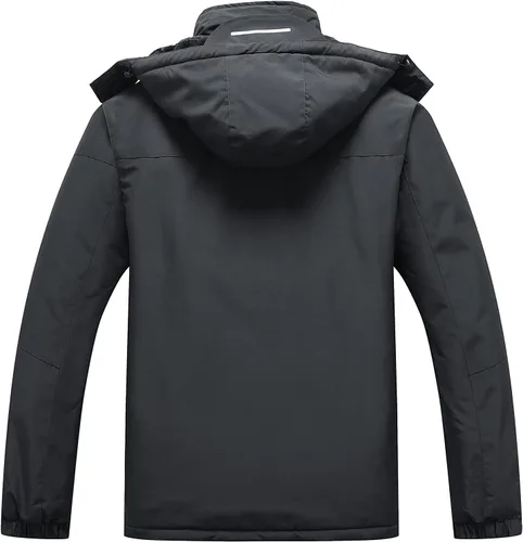 Vista 2 de Chaqueta de esquí impermeable con capucha para hombre, abrigo cálido de nieve para el invierno