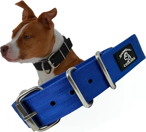 Vista 13 de SparkDog - Collar de perro resistente de 1.5 pulgadas, correa ajustable de grado de cinturón de seguridad con herrajes de acero inoxidable