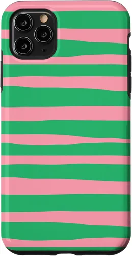 Vista 13 de Pink and Green Stripes aka Streaks Case for iPhone 16