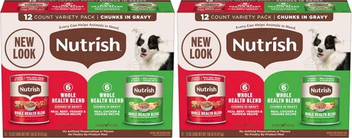 Vista 16 de Nutrish Whole Health Blend Trozos en Salsa Paquete Variado Comida Húmeda para Perros, Lata de 13 oz., 12 Unidades (Rachael Ray)