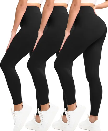 Vista 10 de Natural Feelings Buttercloud - Paquete de 3 leggings para mujer, cintura alta, pantalones de yoga suaves como la mantequilla, para uso diario