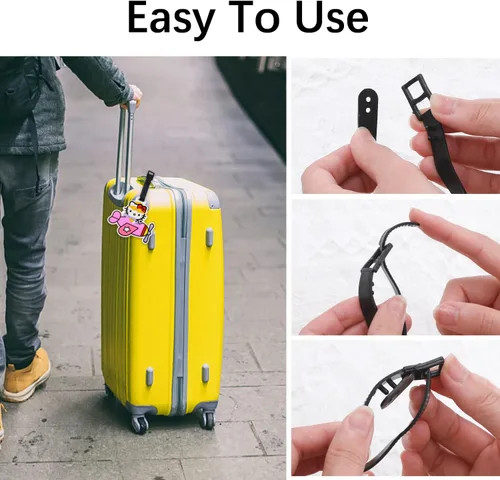 Vista 4 de Etiqueta de equipaje de gatito y gato, etiqueta de equipaje para bolsa de viaje, etiquetas de identificación para maleta, etiquetas para maletas