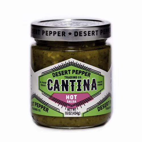 Vista 8 de Desert Pepper Trading Company Cantina Salsa, verde medio, 16 onzas