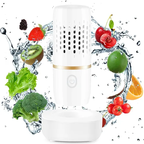 Vista 11 de Cudinham - Limpiador y Purificador de Frutas y Verduras, Máquina de Lavado con Forma de Cápsula, Tecnología de Desinfección de Iones OH para Limpiar