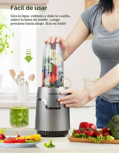 Vista 4 de Batidora de Smoothies, Licuadora Personal de 1100W para Batidos y Smoothies, Combo de Licuadoras y Molinillo para Cocina con 2 * 22 Oz Vasos Para