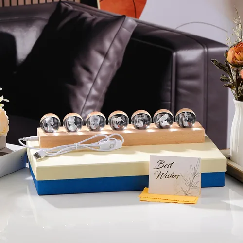 Vista 6 de Qianwei Bola de cristal 3D, decoración gótica de Halloween con base de lámpara LED, el mejor regalo de cumpleaños para hombres, profesores, niños