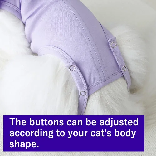 Vista 3 de Traje de recuperación para gatos para heridas abdominales y enfermedades de la piel, camisa quirúrgica transpirable para después de la cirugía