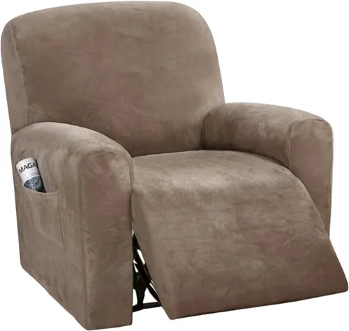 Vista 18 de H.VERSAILTEX Fundas elásticas de terciopelo para sillón reclinable, 6 piezas, fundas para loveseat reclinable de 2 cojines, fundas para sofá