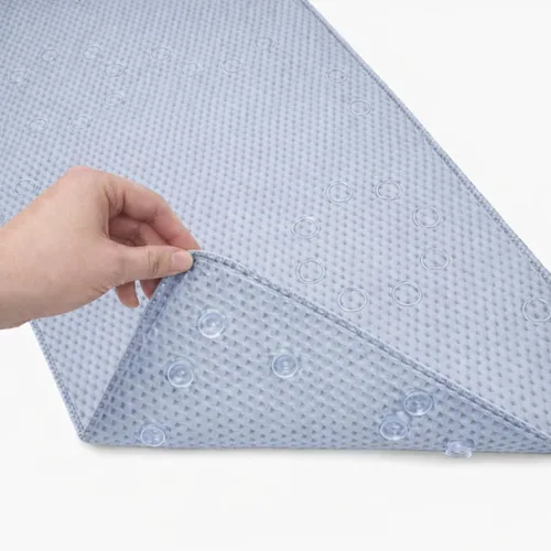 Vista 19 de Alfombra antideslizante para bañera, extragrande, de 36 x 17 pulgadas, con ventosas y orificios de drenaje, espuma suave, lavable a máquina