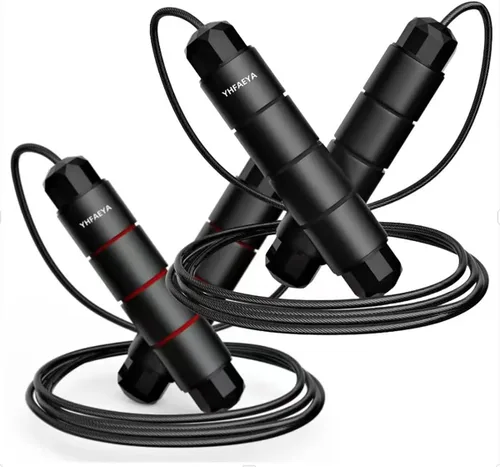 Vista 7 de Cuerda para saltar, cuerda de saltar ajustable, cuerda de saltar sin enredos con rodamientos de bolas rápidos, adecuada para hombres, mujeres