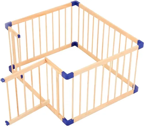 Vista 20 de Jolan Corralito de madera para bebés, fácil de instalar y quitar, corralito de seguridad para niños pequeños con puerta, cerca de centro