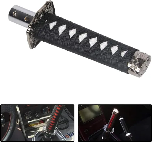 Vista 7 de 1 cabezal de cambio Katana Samurai para automóvil, funda protectora para perilla de palanca de cambios de 6.1 pulgadas con 4 adaptadores, palanca