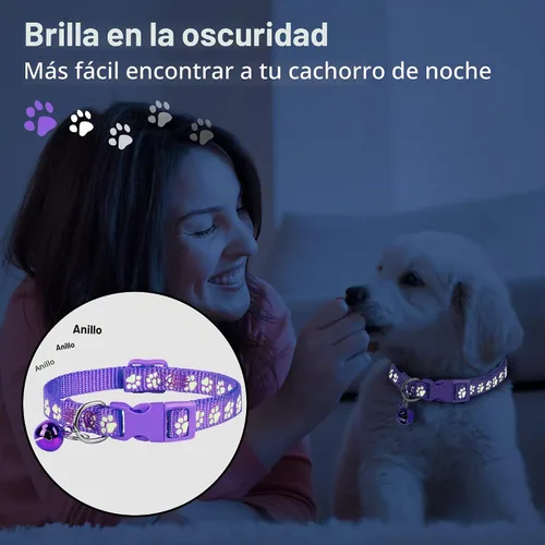 Vista 4 de GAMUDA 12 collares reflectantes para identificación de cachorros, juego de nailon suave, bandas de arena con hebilla ajustable con 2 gráficos