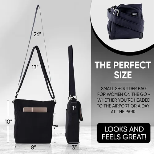 Vista 7 de Peak Gear Nylon Crossbody Purse with RFID Blocking Pocket and Lifetime Recovery Service. Versatile and Stylish Shoulder Bag