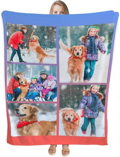 Vista 8 de Manta personalizada con foto y texto, mantas de franela personalizadas para subir cualquier foto, 30 x 40 pulgadas - 1 foto