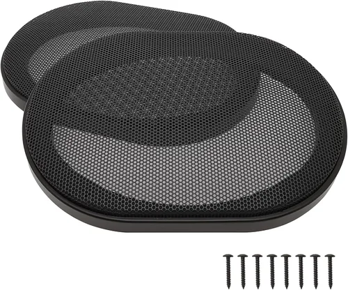 Vista 9 de Cubiertas para parrilla de altavoz de 3 pulgadas, protector de subwoofer para altavoz de automóvil, marco de plástico ABS con malla metálica