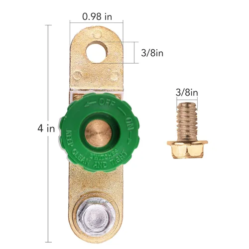 Vista 2 de LotFancy Interruptor de desconexión de batería de automóvil de poste lateral de 12 V-24 V para automóvil, camión, vehículo, RV, barco, marino