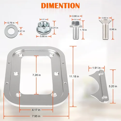 Vista 5 de Paleta de Batería de Aluminio Billet - Soporte de Sujeción de Batería de Maletero Perfectamente Compatible con Bandeja de Baterías Optima