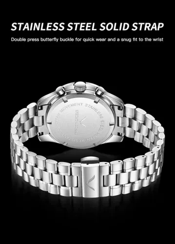 Vista 6 de SPECHT&SOHNE Relojes para hombre Reloj de pulsera de cuarzo para hombre, cronógrafo japonés VK68, movimiento de acero inoxidable, zafiro luminoso