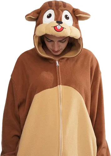 Vista 2 de Pijama para adultos, pijama de cosplay de animales, disfraz de una pieza, ropa de dormir para el hogar, overol unisex para mujeres y hombres